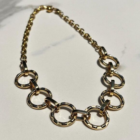 New! “Francesca” Gold Statement Circle Necklace - Picture 3 of 4